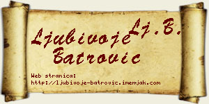 Ljubivoje Batrović vizit kartica